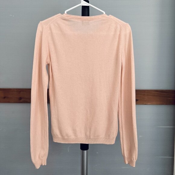 Vintage 100% Cashmere C&A Your Sixth Sense Pink‎ Cardigan Sz XS - Picture 7 of 14